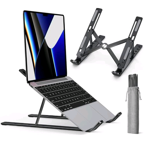 Portable Foldable Aluminium Alloy Desktop Laptop Stand Tablet Stand -(white)